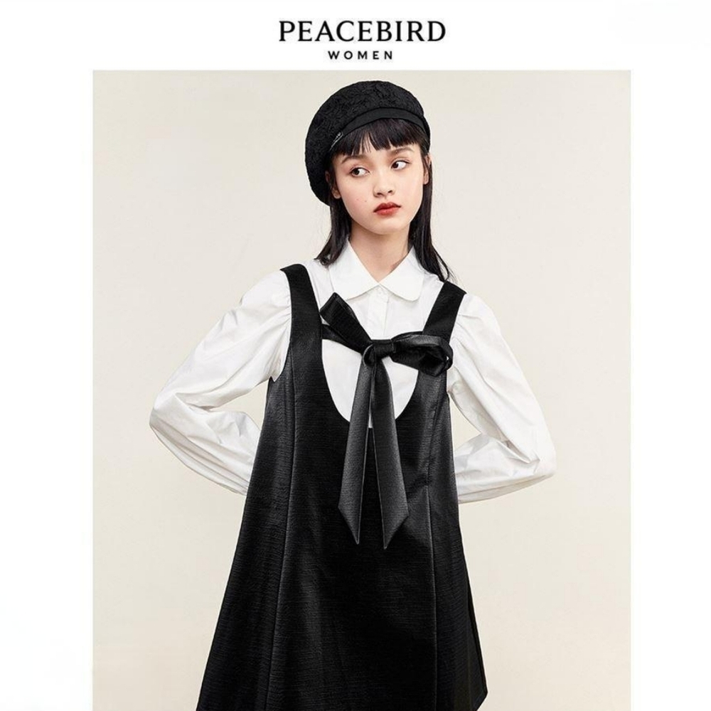 NWT PEACEBIRD PU Bow Dress Size S